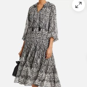 Aqua Paisley Midi Dress Women's Size Small